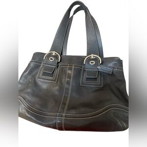 Coach Black Leather  soho Shoulder Bag Y2K